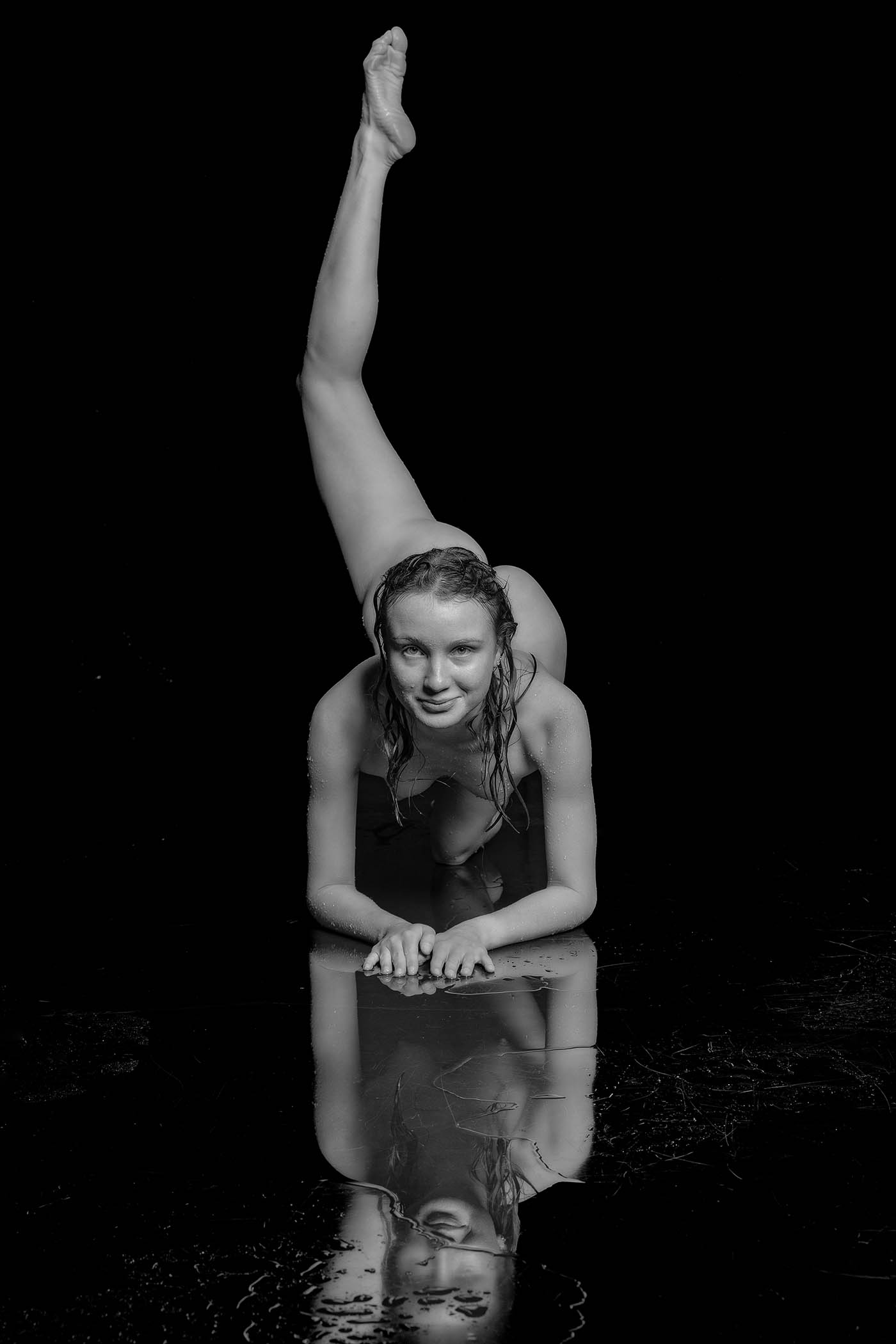 Wet Ballet, ballerina Dana, shows studio shots of well trained artist Dana. Wet Ballet, ballerina Dana, shows studio shots of well trained artist Dana.